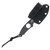 Hoffner Knives Bodyguard Fixed Belt Knife 2.5 Inch Plain Black Tanto NECK-ITP-TA