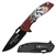 Sigma Impex Wild Bill Hickok Red 3.5in Plain Black Drop Point Open and Closed