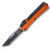 Microtech Glykon Auto OTF Orange Knife 3.75in Full Serrated Black Tanto Blade AUMT1853OR
