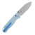 Kizer Drop Bear Grumbly Blue SMKW Exclusive 2.99in Plain Satin Drop Point Back Open