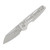 Kizer Parakeet Silver 2.4 Inch Plain Stonewash Modified Clip Point V2706A2