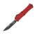 Microtech Hera II Mini OTF Recurve Auto Knife Red 3in Plain Black Blade AUMT1703M1RD