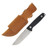 LEATHERMAN TRAC CPM MAGNACUT STONEWASHED FIXED BLADE JET BLACK G10 HANDLE/TRAC SHEATH BROWN-BLACK