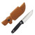 LEATHERMAN TRAC CPM MAGNACUT STONEWASHED FIXED BLADE JET BLACK G10 HANDLE/TRAC SHEATH BROWN-BLACK