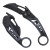 Hightron Knives Cyroclaw Folding Knife Black 3.94 Inch Satin Clip Point HT02BLK