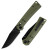 Hightron Knives Pathwright Black PVD 3.54" Clip Point OD Green G-10. Open and Closed 