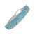 We Knife Co Inmate Blue Titanium Handle With Golden Raindrops Satin CPM 20CV Blade WE23096B-3