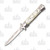 SZCO Supplies White Stiletto Folding Knife – 4" Spear Point Blade
