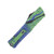 Microtech Combat Troodon® D/E Gen III SignatureSeries Green Mamba/ PW Blue LightBlue Splatter Standard AUMT11421GMPW BKSPLS
