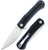 Tenable Kratos Linerlock Folding Knife Stonewash Nitro-V/Blue & Black G-10 T1024A2