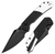 Tenable Fenrir Button Lock Folding Knife Blackwash 14C28N/Silver and Frag Patterned Black Aluminum T1034S2