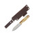 LT Wright Bushcrafter Fixed Blade Knife O1 ScandiBrown Bone with Black Liners LT036