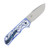 Kizer Nice Guy "Raiden" Blue & White Double Layered G-10 CNC Printed Handle Satin Nitro V Blade. back 