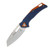 Midgards Messer Bifur Blue Aluminum Folding 3.54In. N690 Sheepsfoot MM-BIBLU-AL-FLD