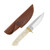 Szco Whitetail Skinner Natural Bone 3.75 Inch Plain Satin Drop Point DH8010