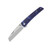 Finch Knives Oxbow Folding Knife Deep Blue 3In Plain Satin Sheepsfoot 1