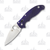 Spyderco Manix 2 Folding Knife Dark Blue 3.37 Inch Plain Satin Leaf Front Open