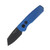 Pro Tech Runt 5 OTS Auto Blue Aluminum Handle Black DLC CPM-20CV Reverse Tanto Blade AUPTR5203-BLUE