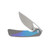 Kizer Topsail Blue – Purple - Silver 3.1in Plain Satin Drop Point KI3735A1