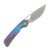 Kizer Topsail Blue – Purple - Silver 3.1in Plain Satin Drop Point KI3735A1