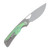 Kizer Topsail Crystalized Green – Silver 3.1in Plain Bead Blast Drop Point KI3735A4