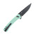 Columbia River Q Compact Cross Bar Lock Folding Knife Aqua GRN Handle Blk 14C28N Blade CR7075B