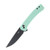Columbia River Q Compact Cross Bar Lock Folding Knife Aqua GRN Handle Blk 14C28N Blade CR7075B
