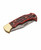 The Emberlock Folding Knife Red Jigged Bone Handle Damascus Blade DM1419