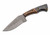 8.6in Hammerhead Hunting Knife Brown-Black Handle Hammered Damascus Blade DM1403