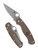 Spyderco Para Military 2 Lightweight SPRINT RUN Brown 3.47in Plain Satin Clip Point SPC81PBN15V2