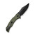 Sencut Tauron Folding Knife Olive Canvas Micarta Handle Black D2 Blade S25060-3