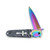 Frost Sharp's Cutlery AO Stiletto Folding Knife Black Resin Handle Rainbow Blade FRSHP20B