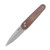 SRM Twin 251 Folding Knife Brown 2.99in Plain Bead Blasted Dagger SRM-251MB-MN