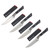 Microtech 4.5in Steak Knife 4 Pc Set Stonewash Standard Blades Black G-10 Handles MT3600B10SETBK