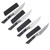 Microtech 4.5in Steak Knife 4 Pc Set Stonewash Standard Blades Black G-10 Handles MT3600B10SETBK