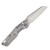 Marfione MSI Mini Crossbar Lock Folding Knife Stonewash M390MK/Stonewash Slab Side Titanium with Blue Titanium and Double Vapor Blast Hardware MT210M10MS3