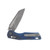 Marfione MSI Mini Crossbar Lock Folding Knife Partially Serrated Apocalyptic M390MK/Frag Antique Blue Titanium with Blue Titanium and Apocalyptic Hardware MT210M11APFRMS2