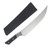 Microtech 10in Butcher Knife Stonewash Standard Titanium Bolster Black G-10 MT3800B10BK