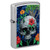 Zippo Skull Design w Flowers Street Chrome ZP46939