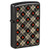 Zippo Plaid Pattern Flame Design High Polish Black ZP46944