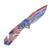 Mtech USA 250th Ann. Spring Assisted Linerlock Folder America Flag and Statue Handle MT-A2070F-250
