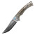 CH Knife Otoman Framelock Folder Silver Titanium Handle Mirror Damascus W/Elmax Core Blade CH3528
