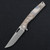 CH Knife Blast Framelock Folder Silver Titanium Handle Satin Damascus Blade CH3538