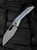We Knife Co. Inceptus Framelock Folding Knife Stonewash M390/Gray Titanium With Flamed Inlay WE25017-2