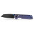 Vosteed Parallel Folder S35VN Black Stonewash Blade Purple Titanium Handle A3518