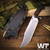 Work Tuff Gear Primal Fixed Blade Knife Satin K329/Black Gator Grip G-10 with Black Kydex Sheath SB-K329