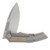 Griffin Scout F3 Folding Knife Belt Satin Magnacut/Light Stonewash Titanium with Stonewash Brass Inlay GRIFFSF3BSLSSB