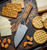 Microtech 4.2" Santoku Knife Stonewash/Ember G-10 with Titanium Bolsters MT3300B10EM