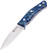 Casstrom No 10 SFK Fixed Blade Ocean Blue Curly Birch Satin 14C28N W/Sheath