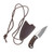 Cudeman Yoda Neck Knife Brown Juma W/White Liners N695 Spear Point W/ Sheath CUD200JM